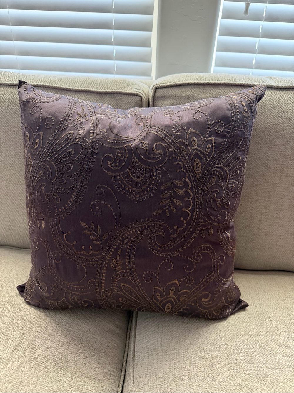 Decorative Paisley Throw Pillow Pair - Purple - Picture 3 of 4